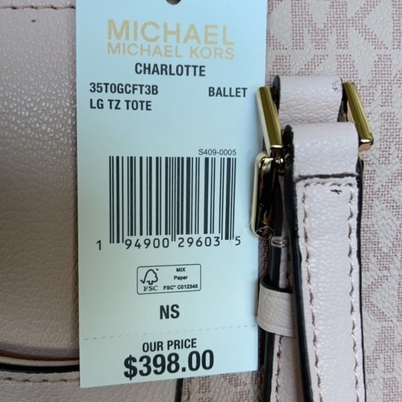 MICHAEL KORS Charlotte Large Top Zip Tote Ballet - Picture 16 of 16